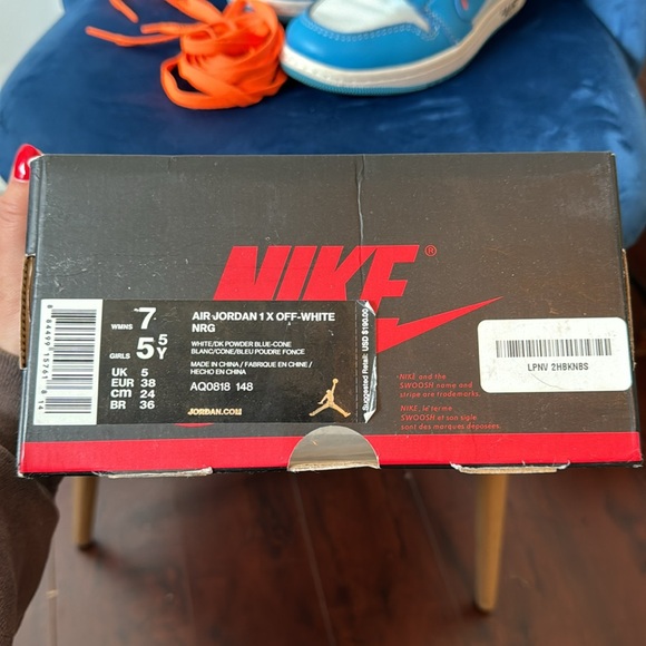 Off-White x Nike Air Jordan 1 Retro High OG ‘UNC’ Iconic Sneaker - Picture 9 of 12